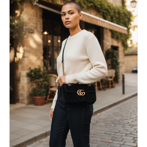 GUCCI GG Marmont velvet small bag Black - Picture 3 of 17